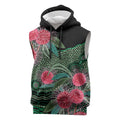 Australia Hakea Sleeveless Hoodie Aussie Native Flowers Indigenous Art - Aussie Hoodie