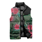 Australia Hakea Sleeveless Puffer Jacket Aussie Native Flowers Indigenous Art - Aussie Hoodie