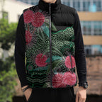 Australia Hakea Sleeveless Puffer Jacket Aussie Native Flowers Indigenous Art - Aussie Hoodie