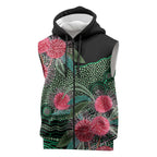 Australia Hakea Sleeveless Zip Hoodie Aussie Native Flowers Indigenous Art LT14