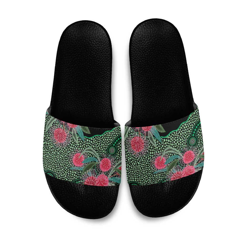Australia Hakea Slide Sandals Aussie Native Flowers Indigenous Art - Aussie Hoodie