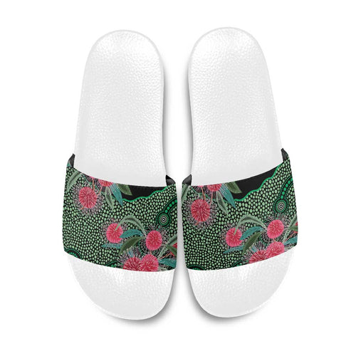 Australia Hakea Slide Sandals Aussie Native Flowers Indigenous Art - Aussie Hoodie