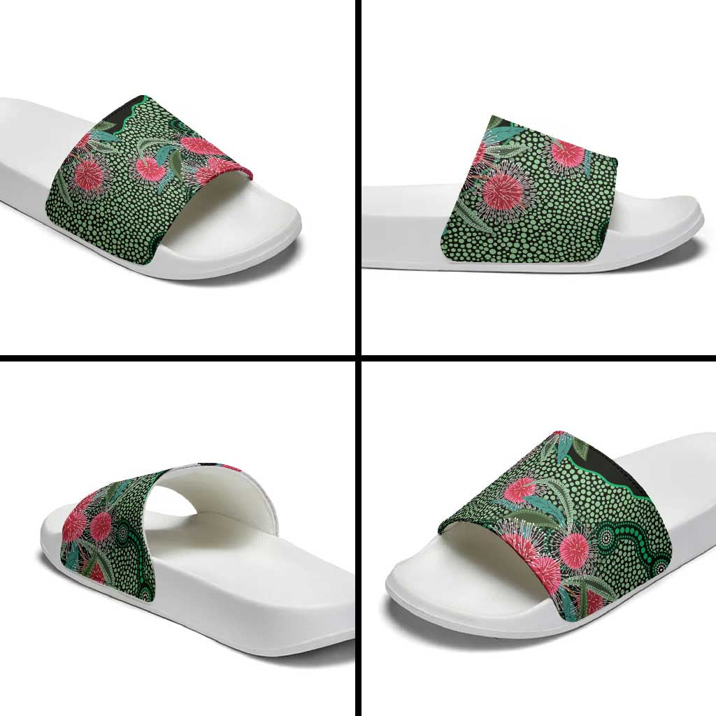 Australia Hakea Slide Sandals Aussie Native Flowers Indigenous Art - Aussie Hoodie