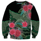 Australia Hakea Sweatshirt Aussie Native Flowers Indigenous Art - Aussie Hoodie