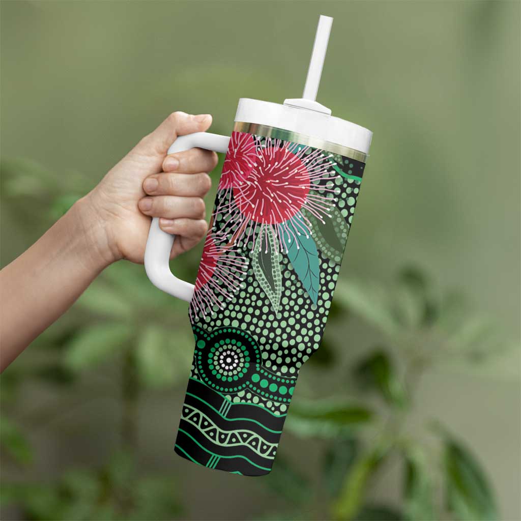 Australia Hakea Tumbler With Handle Aussie Native Flowers Indigenous Art - Aussie Hoodie
