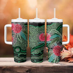 Australia Hakea Tumbler With Handle Aussie Native Flowers Indigenous Art - Aussie Hoodie