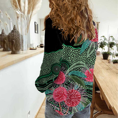 Australia Hakea Women Casual Shirt Aussie Native Flowers Indigenous Art - Aussie Hoodie