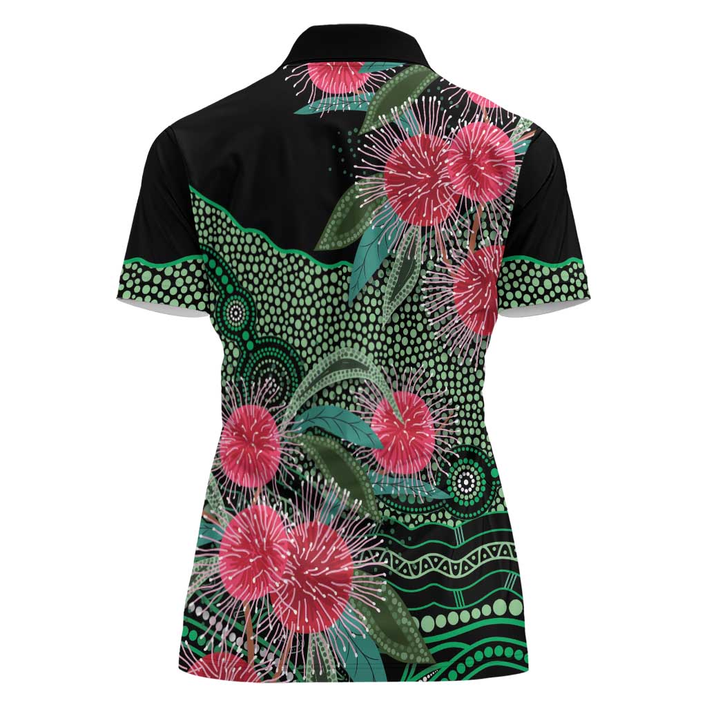 Australia Hakea Women Polo Shirt Aussie Native Flowers Indigenous Art - Aussie Hoodie
