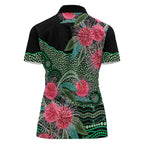 Australia Hakea Women Polo Shirt Aussie Native Flowers Indigenous Art - Aussie Hoodie