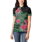 Australia Hakea Women Polo Shirt Aussie Native Flowers Indigenous Art - Aussie Hoodie