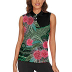 Australia Hakea Women Sleeveless Polo Shirt Aussie Native Flowers Indigenous Art - Aussie Hoodie