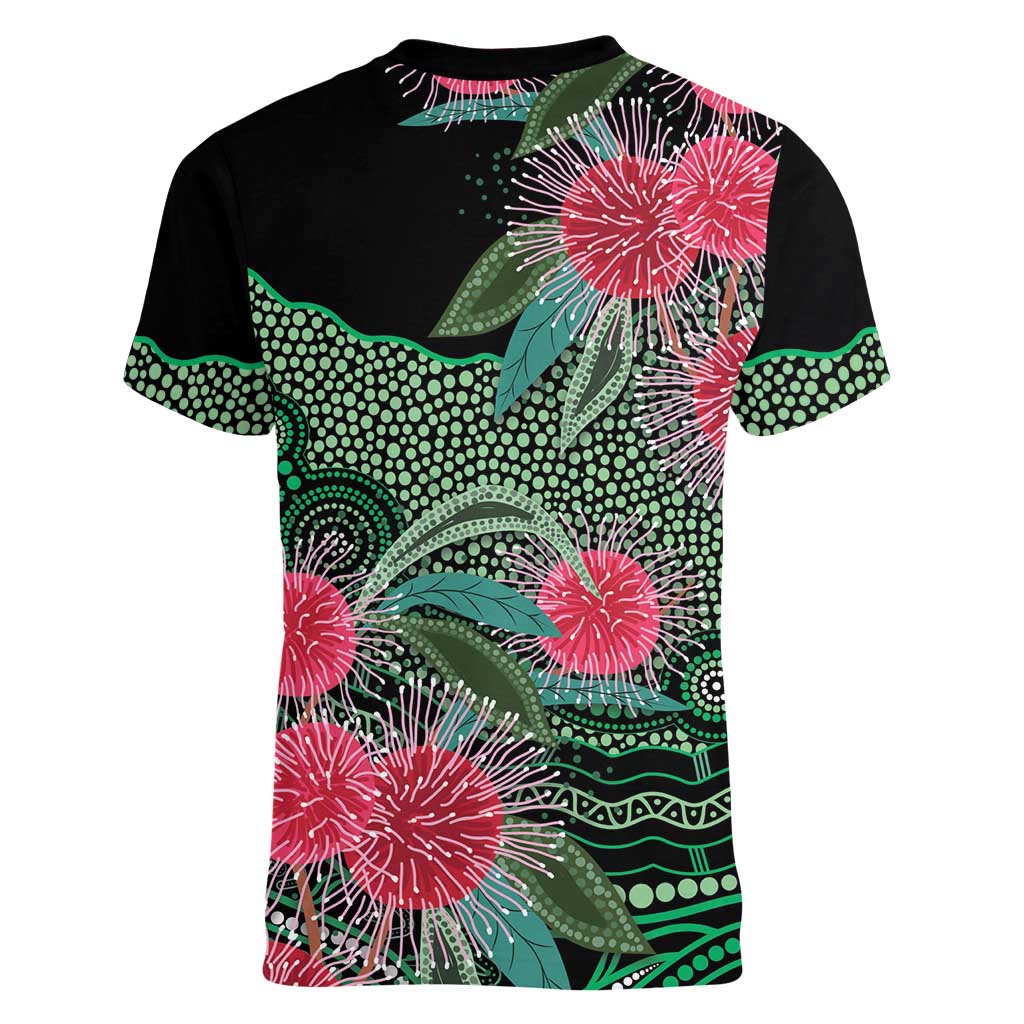 Australia Hakea Women V-Neck T-Shirt Aussie Native Flowers Indigenous Art - Aussie Hoodie