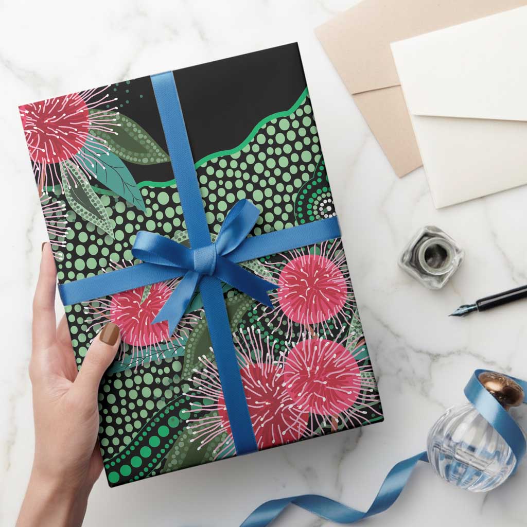 Australia Hakea Wrapping Paper Aussie Native Flowers Indigenous Art - Aussie Hoodie