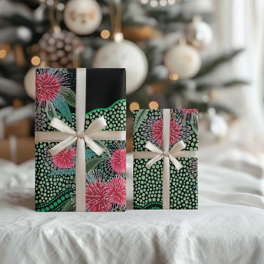 Australia Hakea Wrapping Paper Aussie Native Flowers Indigenous Art - Aussie Hoodie