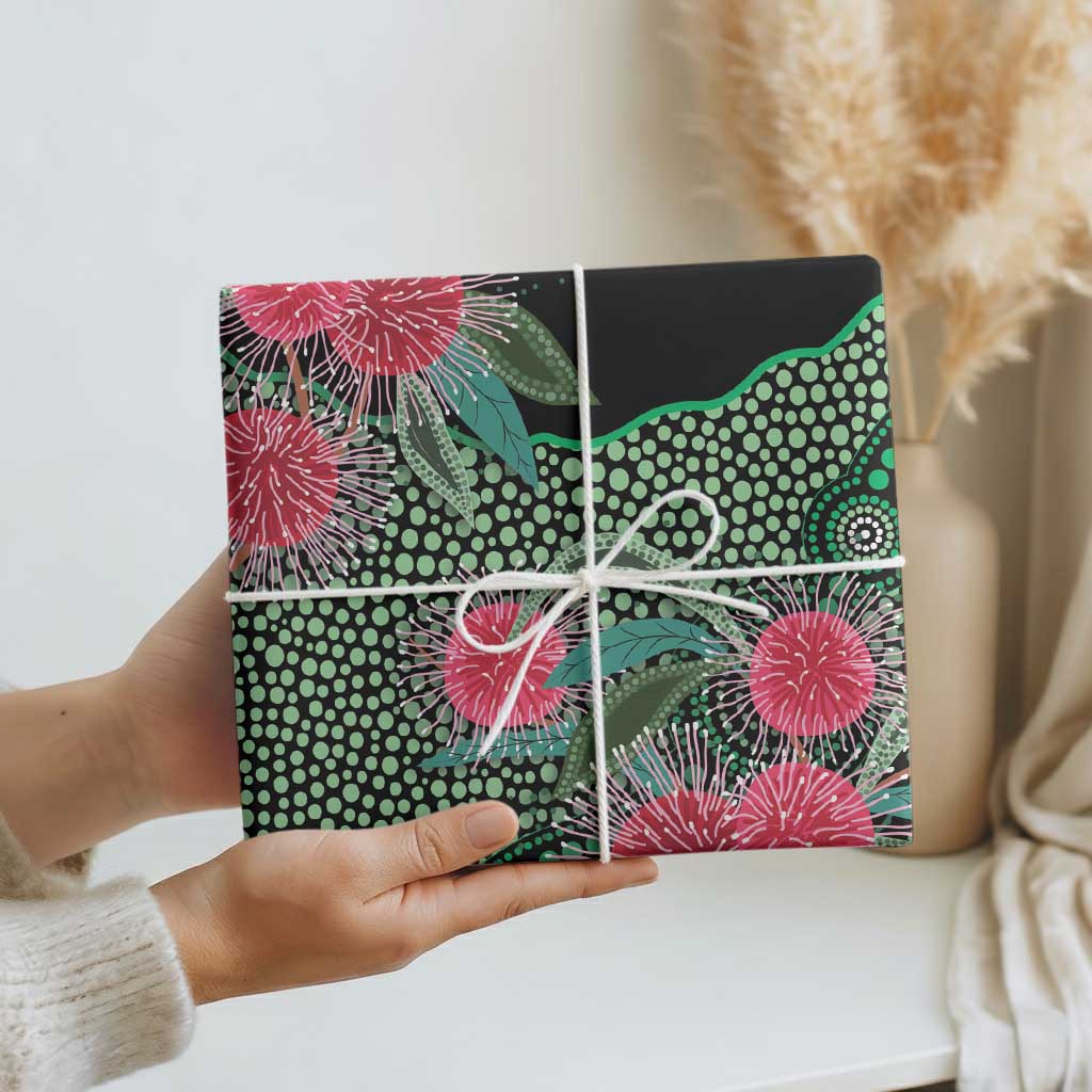 Australia Hakea Wrapping Paper Aussie Native Flowers Indigenous Art - Aussie Hoodie
