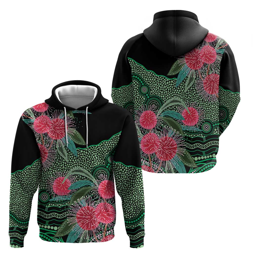 Australia Hakea Zip Hoodie Aussie Native Flowers Indigenous Art - Aussie Hoodie