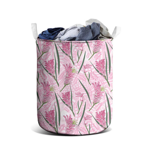 Australia Kangaroo Paws Laundry Basket Aussie Native Flowers Indigenous Art - Aussie Hoodie