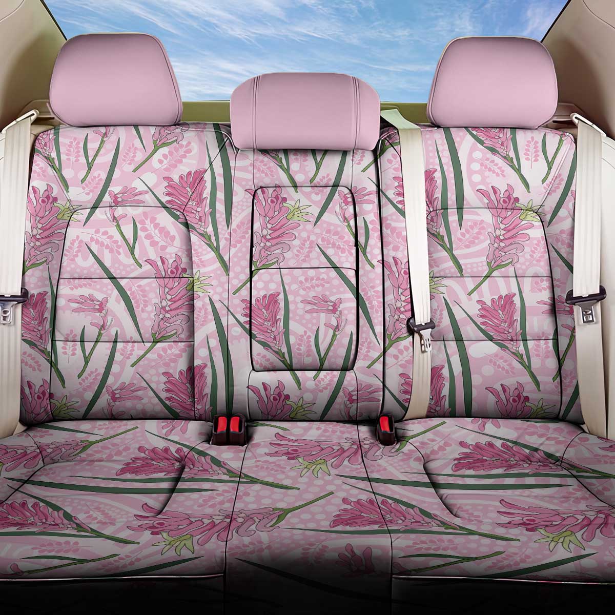 Australia Kangaroo Paws Back Car Seat Cover Aussie Native Flowers Indigenous Art - Aussie Hoodie