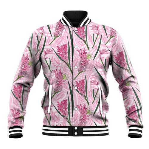 Australia Kangaroo Paws Baseball Jacket Aussie Native Flowers Indigenous Art - Aussie Hoodie