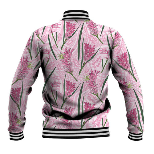 Australia Kangaroo Paws Baseball Jacket Aussie Native Flowers Indigenous Art - Aussie Hoodie