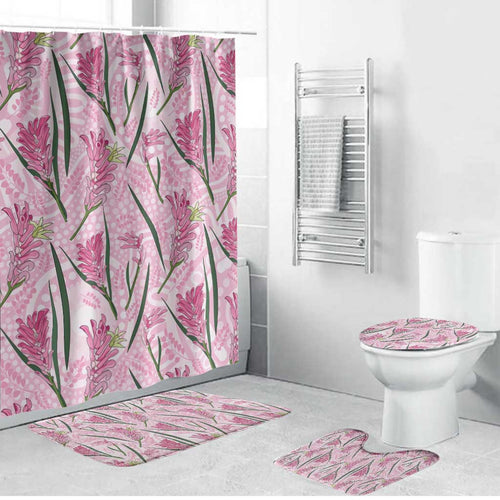 Australia Kangaroo Paws Bathroom Set Aussie Native Flowers Indigenous Art - Aussie Hoodie