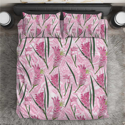 Australia Kangaroo Paws Bedding Set Aussie Native Flowers Indigenous Art - Aussie Hoodie
