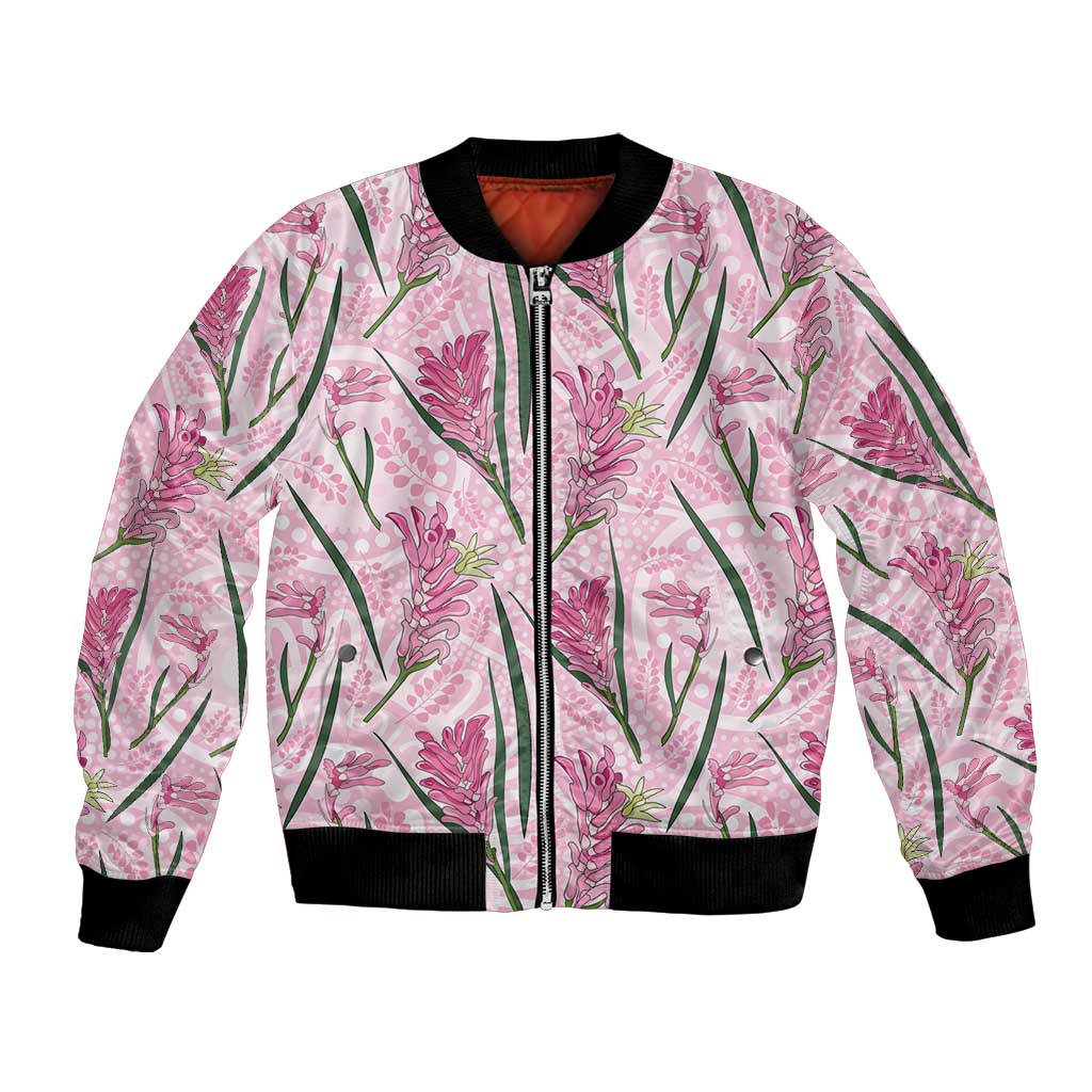 Australia Kangaroo Paws Bomber Jacket Aussie Native Flowers Indigenous Art - Aussie Hoodie