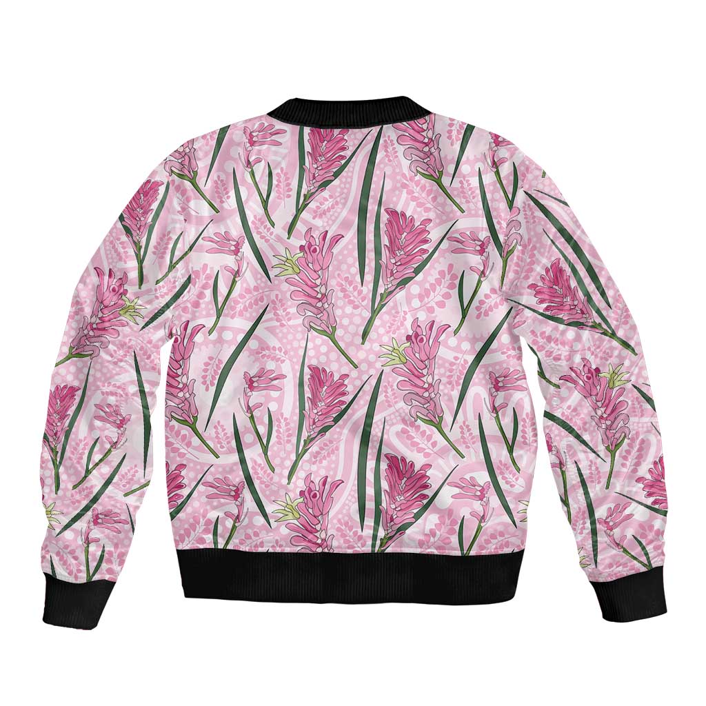 Australia Kangaroo Paws Bomber Jacket Aussie Native Flowers Indigenous Art - Aussie Hoodie