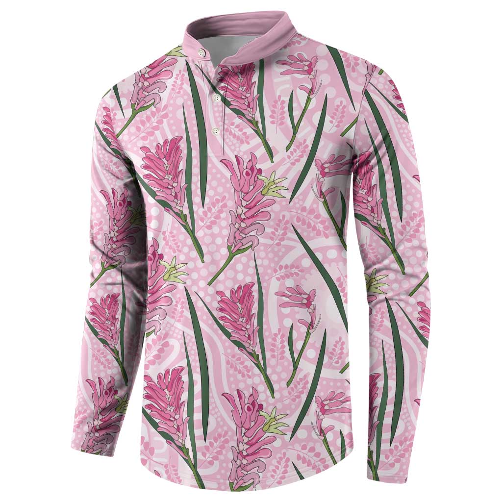 Australia Kangaroo Paws Button Sweatshirt Aussie Native Flowers Indigenous Art - Aussie Hoodie