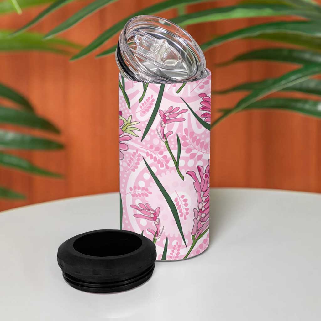 Australia Kangaroo Paws 4 in 1 Can Cooler Tumbler Aussie Native Flowers Indigenous Art - Aussie Hoodie