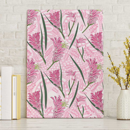 Australia Kangaroo Paws Canvas Wall Art Aussie Native Flowers Indigenous Art - Aussie Hoodie