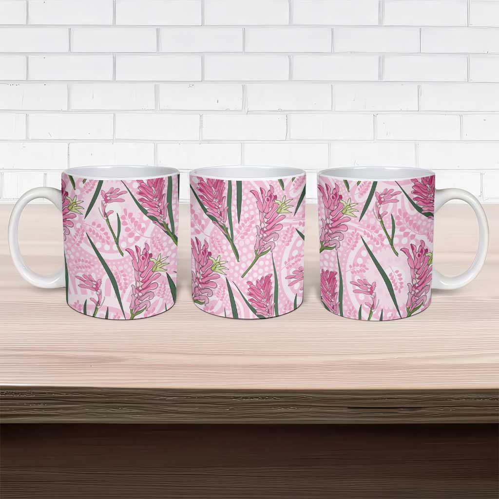 Australia Kangaroo Paws Ceramic Mug Aussie Native Flowers Indigenous Art - Aussie Hoodie
