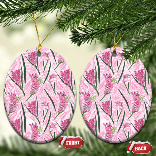 Australia Kangaroo Paws Ceramic Ornament Aussie Native Flowers Indigenous Art - Aussie Hoodie