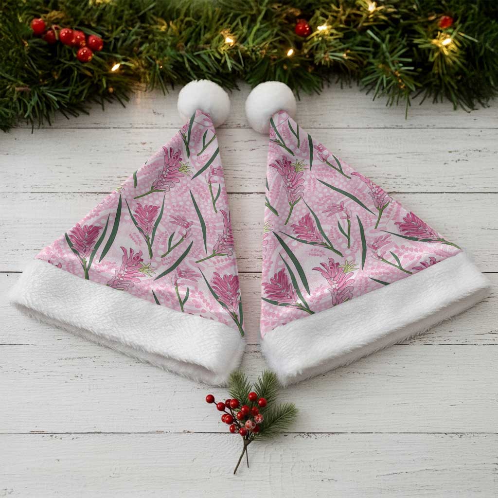 Australia Kangaroo Paws Christmas Santa Hat Aussie Native Flowers Indigenous Art - Aussie Hoodie