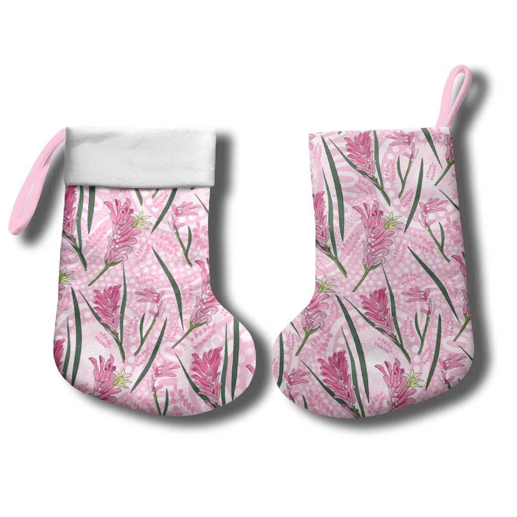 Australia Kangaroo Paws Christmas Stocking Aussie Native Flowers Indigenous Art - Aussie Hoodie