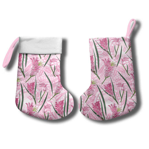 Australia Kangaroo Paws Christmas Stocking Aussie Native Flowers Indigenous Art - Aussie Hoodie