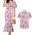 Australia Kangaroo Paws Couples Matching Mermaid Dress and Hawaiian Shirt Aussie Native Flowers Indigenous Art - Aussie Hoodie