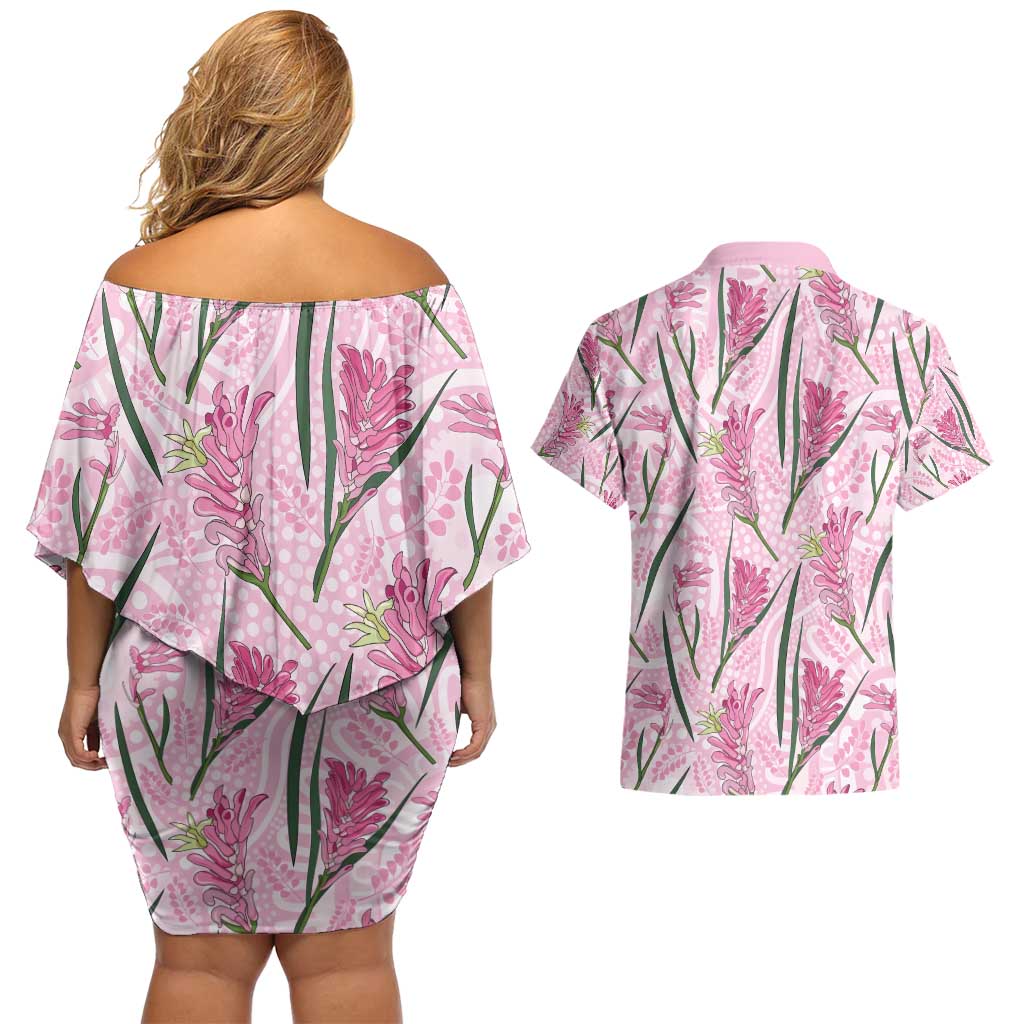 Australia Kangaroo Paws Couples Matching Off Shoulder Short Dress and Hawaiian Shirt Aussie Native Flowers Indigenous Art - Aussie Hoodie