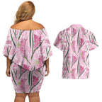 Australia Kangaroo Paws Couples Matching Off Shoulder Short Dress and Hawaiian Shirt Aussie Native Flowers Indigenous Art - Aussie Hoodie