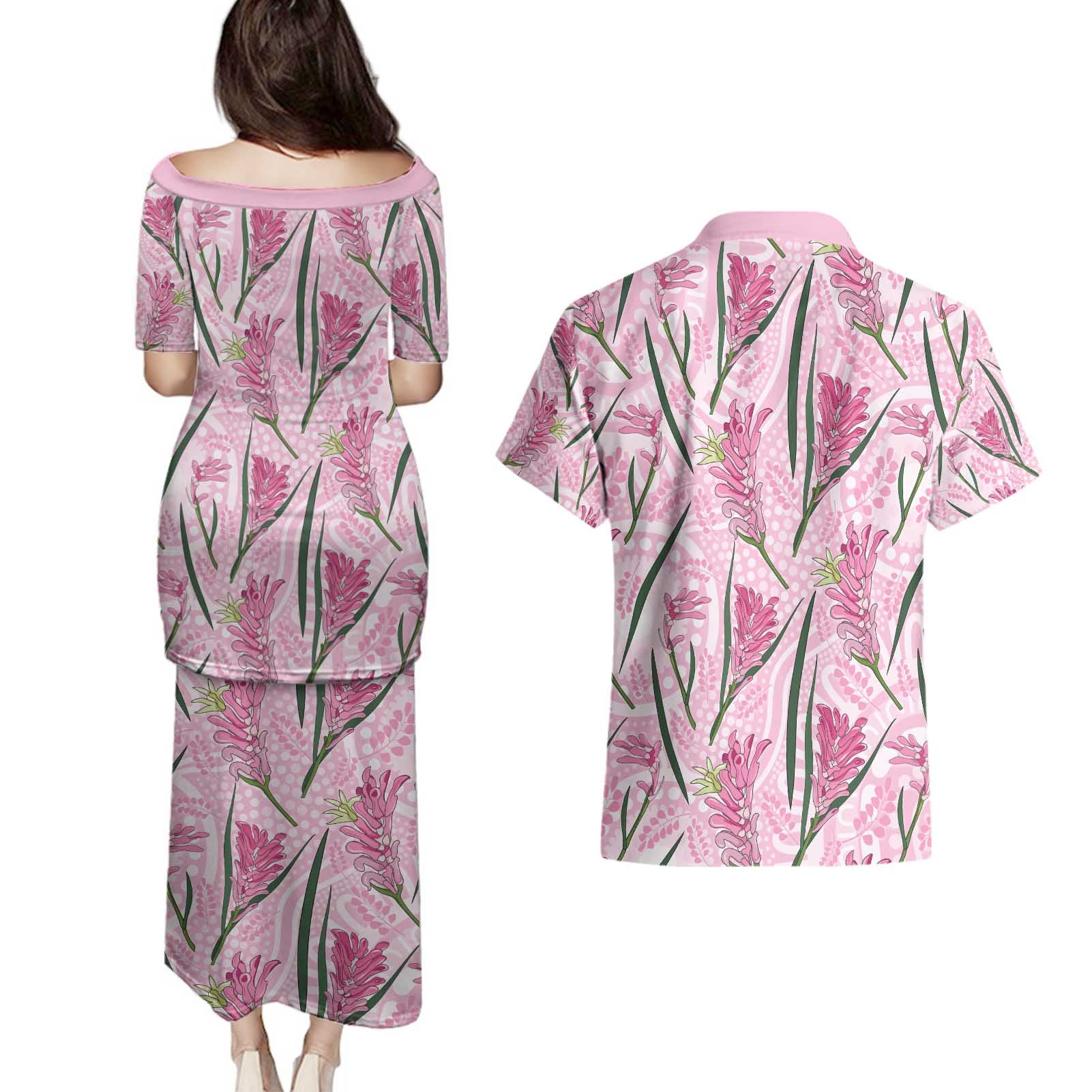 Australia Kangaroo Paws Couples Matching Puletasi and Hawaiian Shirt Aussie Native Flowers Indigenous Art - Aussie Hoodie