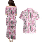 Australia Kangaroo Paws Couples Matching Puletasi and Hawaiian Shirt Aussie Native Flowers Indigenous Art - Aussie Hoodie
