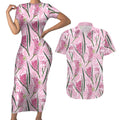 Australia Kangaroo Paws Couples Matching Short Sleeve Bodycon Dress and Hawaiian Shirt Aussie Native Flowers Indigenous Art - Aussie Hoodie