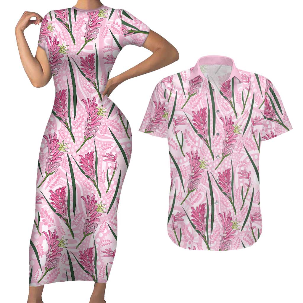 Australia Kangaroo Paws Couples Matching Short Sleeve Bodycon Dress and Hawaiian Shirt Aussie Native Flowers Indigenous Art - Aussie Hoodie