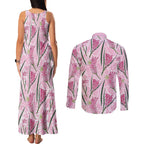Australia Kangaroo Paws Couples Matching Tank Maxi Dress and Long Sleeve Button Shirt Aussie Native Flowers Indigenous Art - Aussie Hoodie