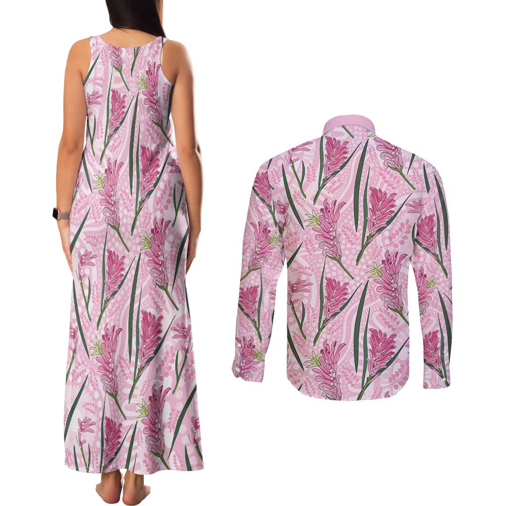 Australia Kangaroo Paws Couples Matching Tank Maxi Dress and Long Sleeve Button Shirt Aussie Native Flowers Indigenous Art - Aussie Hoodie