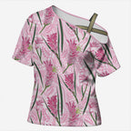 Australia Kangaroo Paws Cross Shoulder Shirt Aussie Native Flowers Indigenous Art - Aussie Hoodie