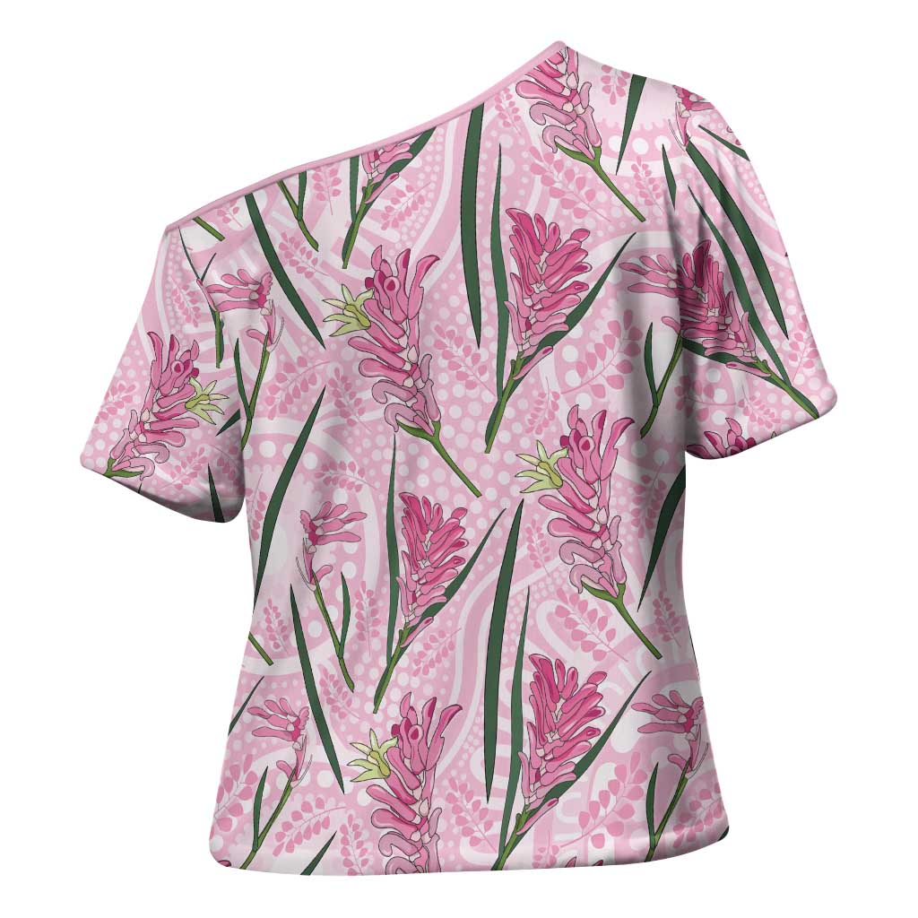 Australia Kangaroo Paws Cross Shoulder Shirt Aussie Native Flowers Indigenous Art - Aussie Hoodie