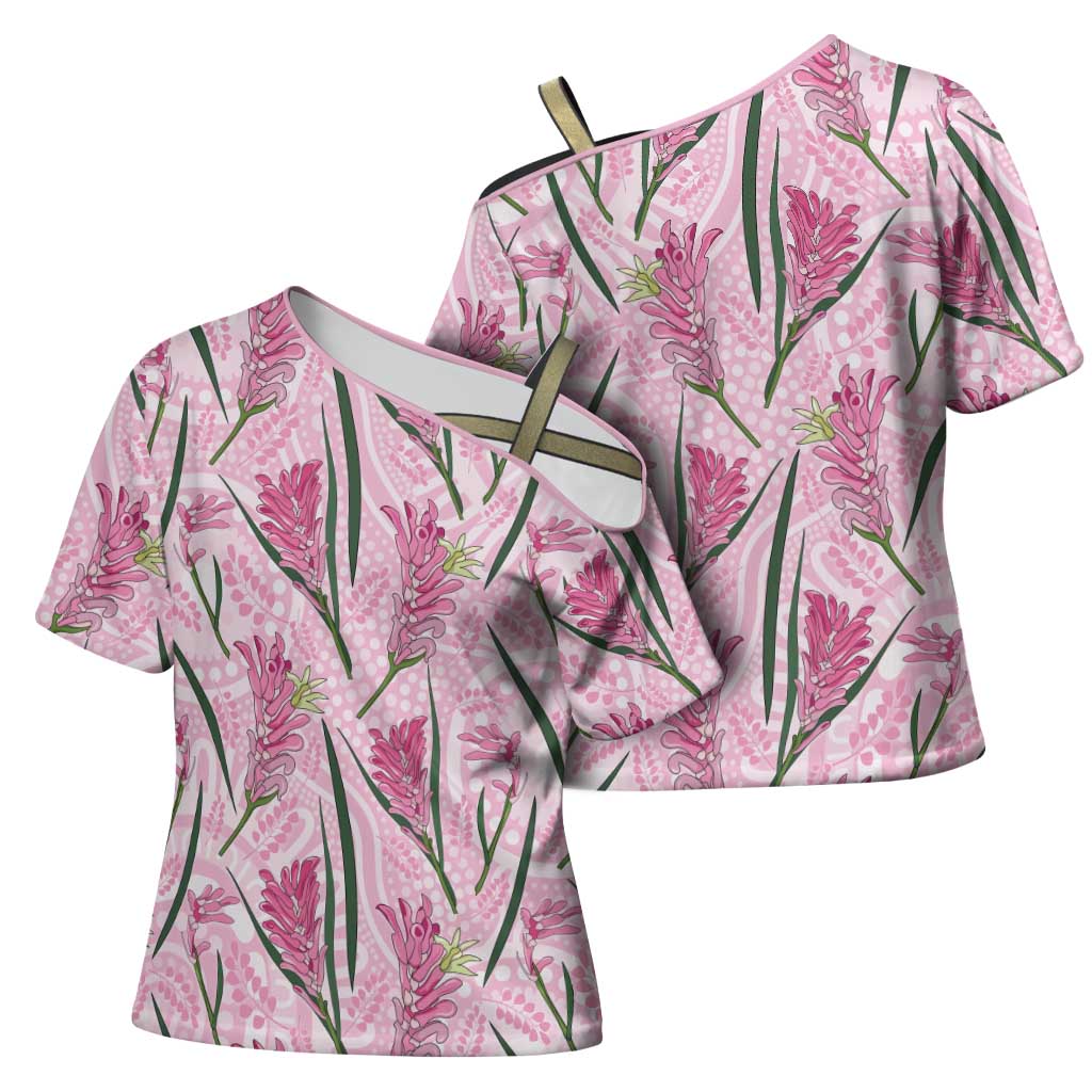 Australia Kangaroo Paws Cross Shoulder Shirt Aussie Native Flowers Indigenous Art - Aussie Hoodie