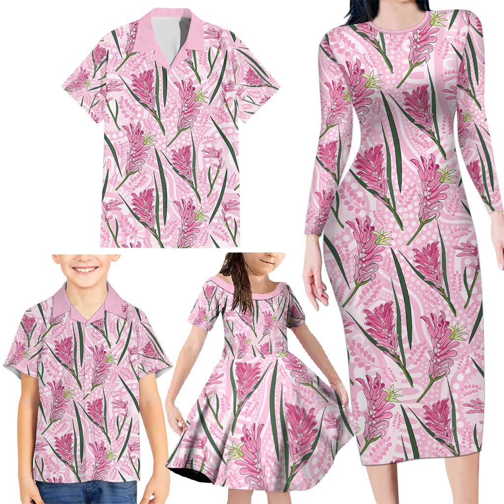 Australia Kangaroo Paws Family Matching Long Sleeve Bodycon Dress and Hawaiian Shirt Aussie Native Flowers Indigenous Art - Aussie Hoodie