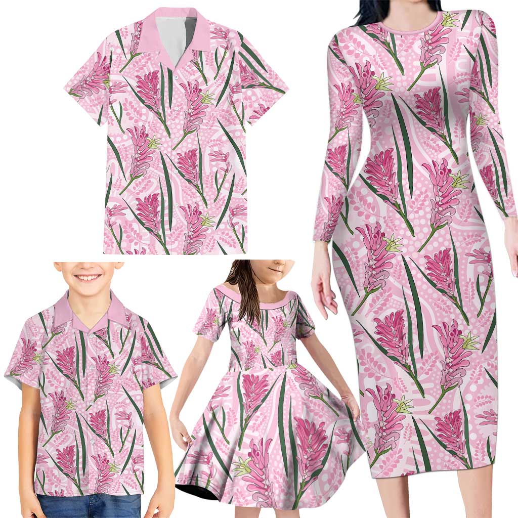 Australia Kangaroo Paws Family Matching Long Sleeve Bodycon Dress and Hawaiian Shirt Aussie Native Flowers Indigenous Art - Aussie Hoodie
